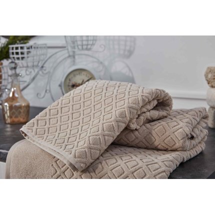 Luxury Bath Towel+ Face Towel Set Cream